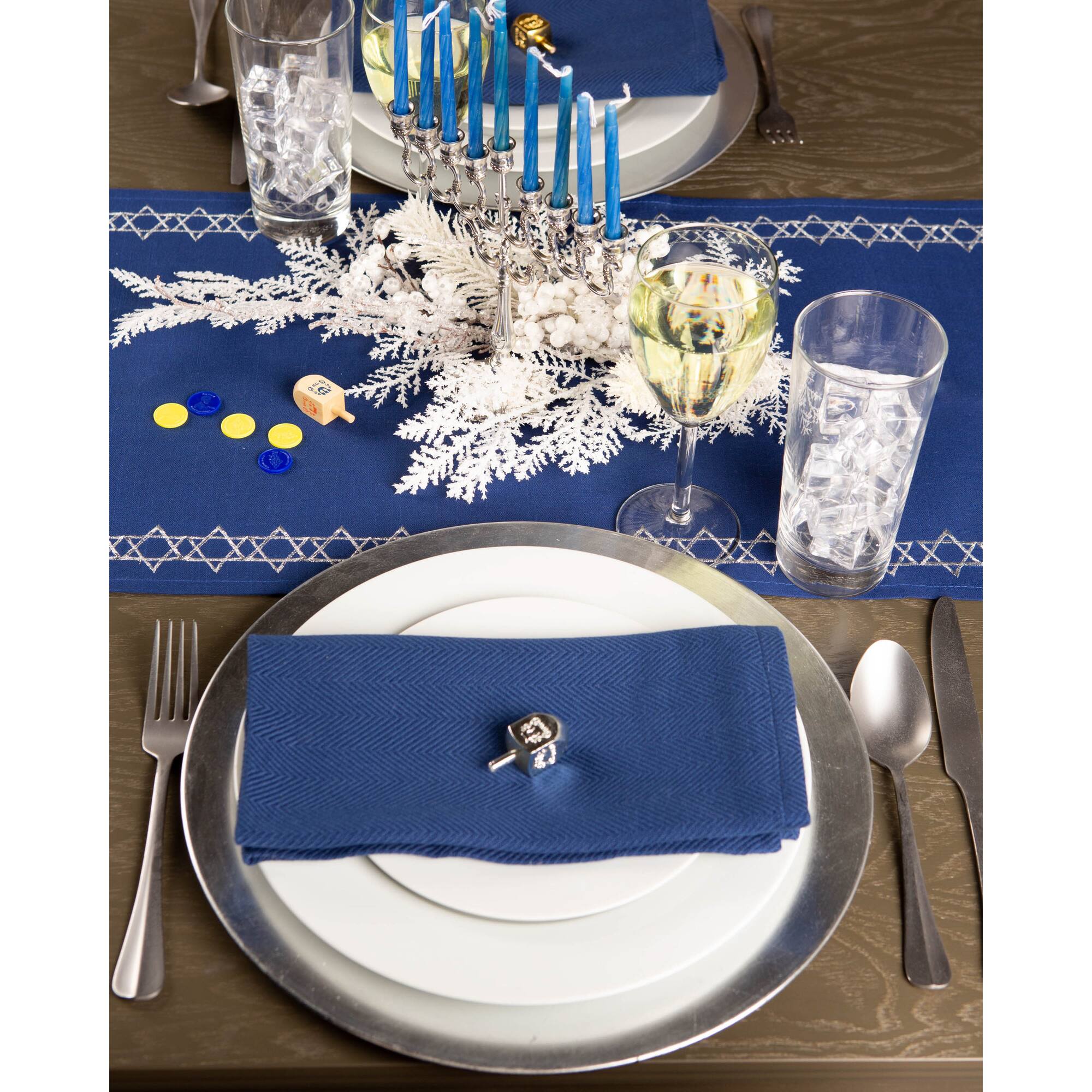 DII® 70" Embroidered Star of David Table Runner